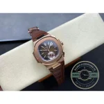 Swiss Clone Patek Philippe Nautilus 5980-2R Leather Strap 40.5mm Brown Dial - Affordable Luxury Replica Timepiece