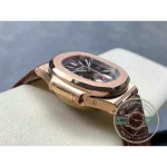 Swiss Clone Patek Philippe Nautilus 5980-2R Leather Strap 40.5mm Brown Dial - Budget Luxury Replica Watch