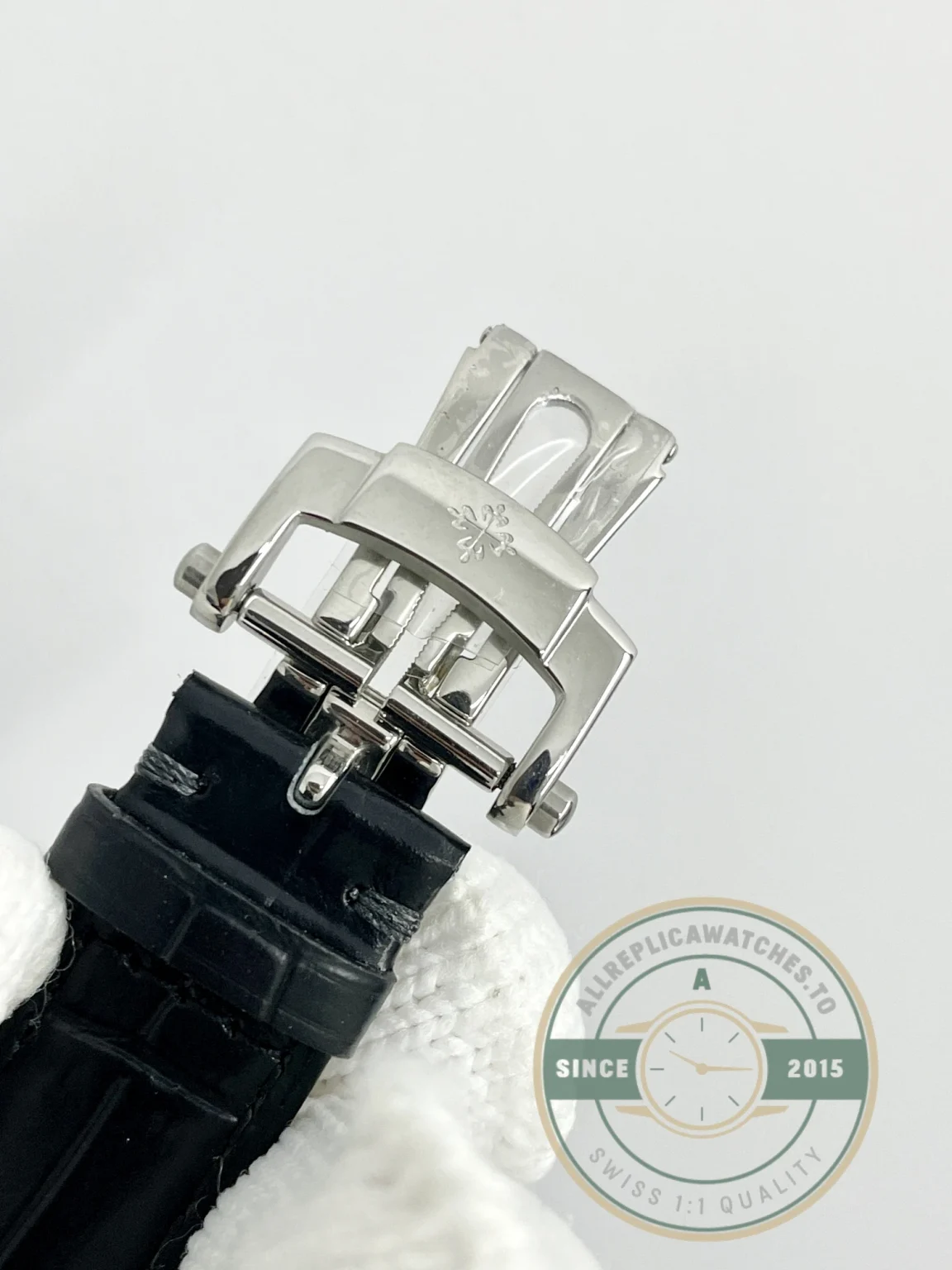 Swiss Clone Patek Tourbillon 42mm Skeletonized Dial White Gold - Best Quality Replica Watch