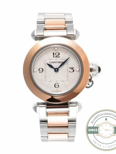 Swiss Replica Pasha de Cartier 30mm Silver Rose Gold W2PA0007 - Premium Super Clone Watch