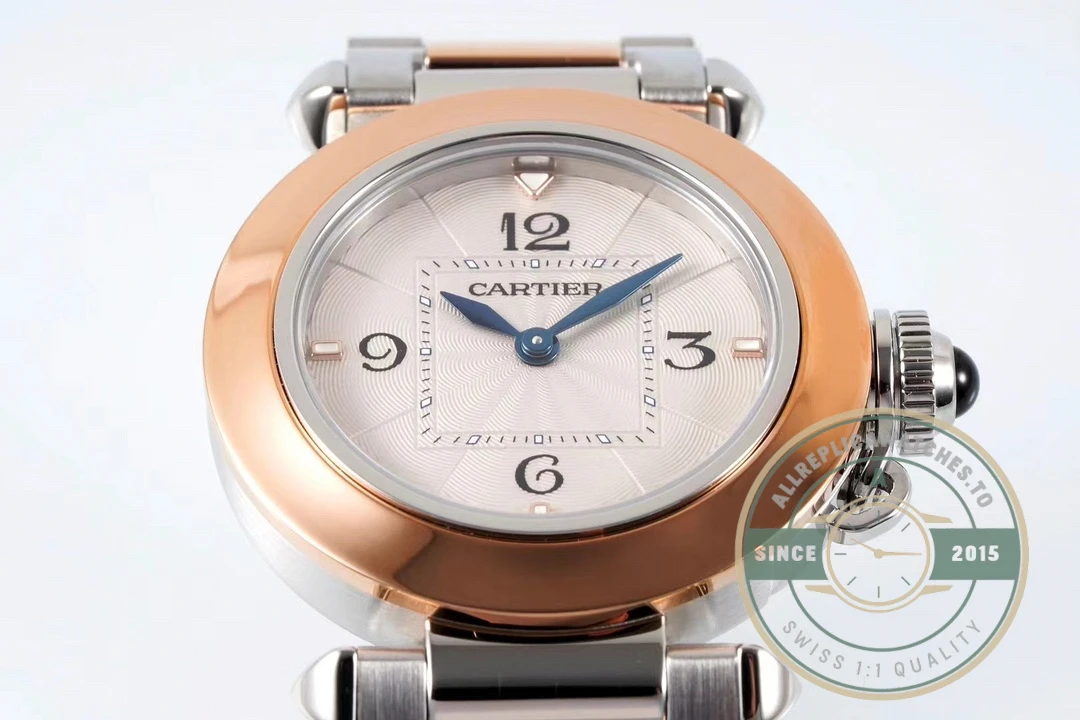 Swiss Replica Pasha de Cartier 30mm Silver Rose Gold W2PA0007 - Premium Super Clone Watch