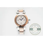 Swiss Replica Pasha de Cartier 30mm Silver Rose Gold W2PA0007 - 1:1 Swiss Replica Watch