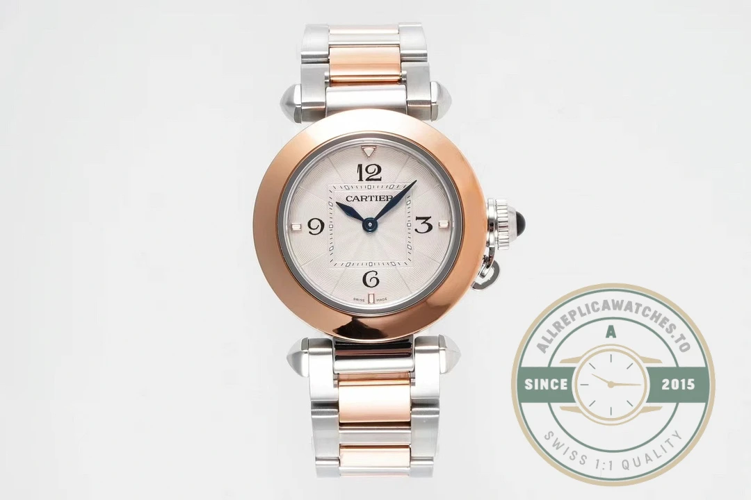 Swiss Replica Pasha de Cartier 30mm Silver Rose Gold W2PA0007 - 1:1 Swiss Replica Watch