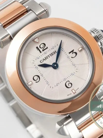 Swiss Replica Pasha de Cartier 30mm Silver Rose Gold W2PA0007 - Top-Tier Swiss Replica Watch
