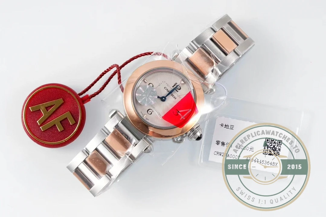 Swiss Replica Pasha de Cartier 30mm Silver Rose Gold W2PA0007 - Swiss-Made Clone Watch