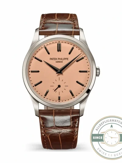 Swiss Replica Patek Philippe Calatrava 6196P-001 38mm Salmon Dial - Budget Luxury Replica Watch