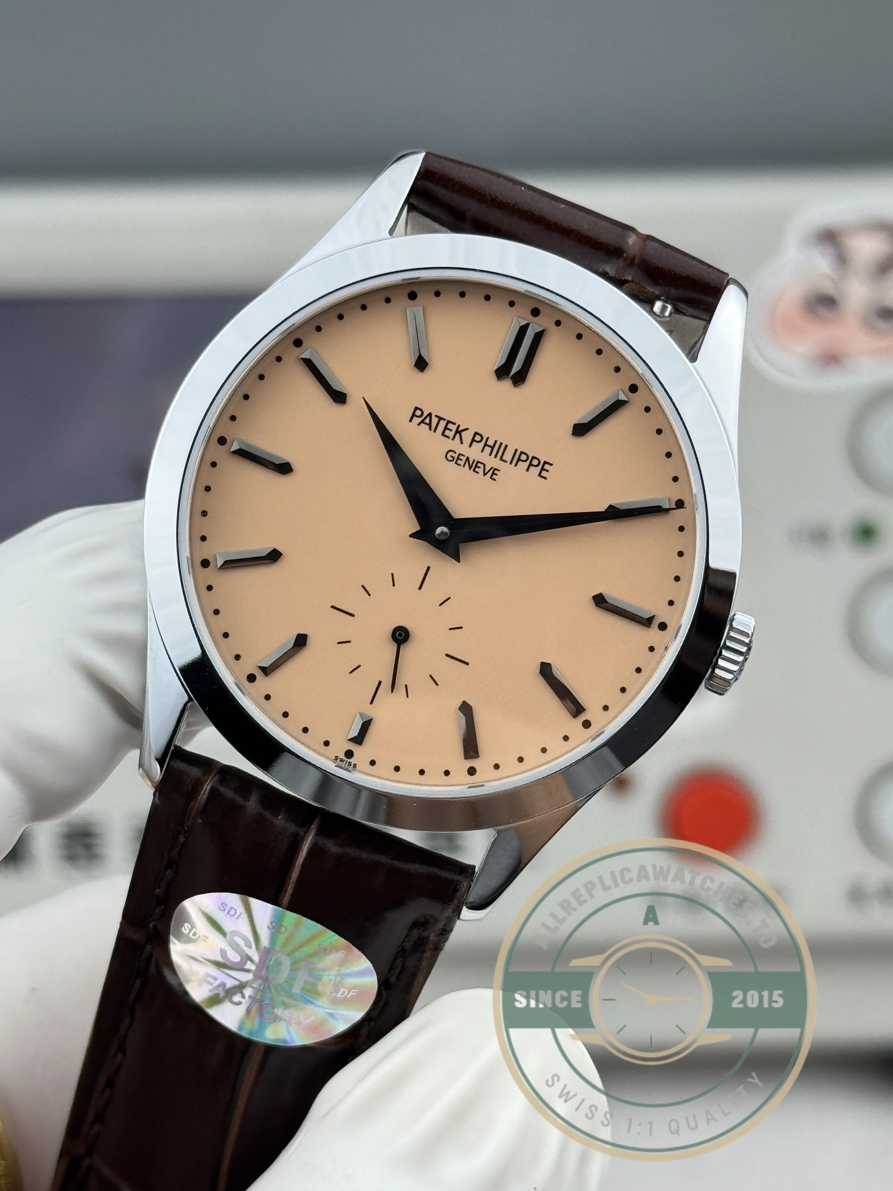Swiss Replica Patek Philippe Calatrava 6196P-001 38mm Salmon Dial - Affordable Super Clone Watch