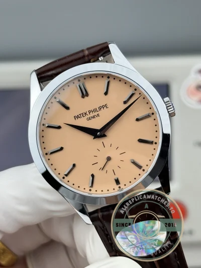 Swiss Replica Patek Philippe Calatrava 6196P-001 38mm Salmon Dial - Swiss-Made Clone Watch