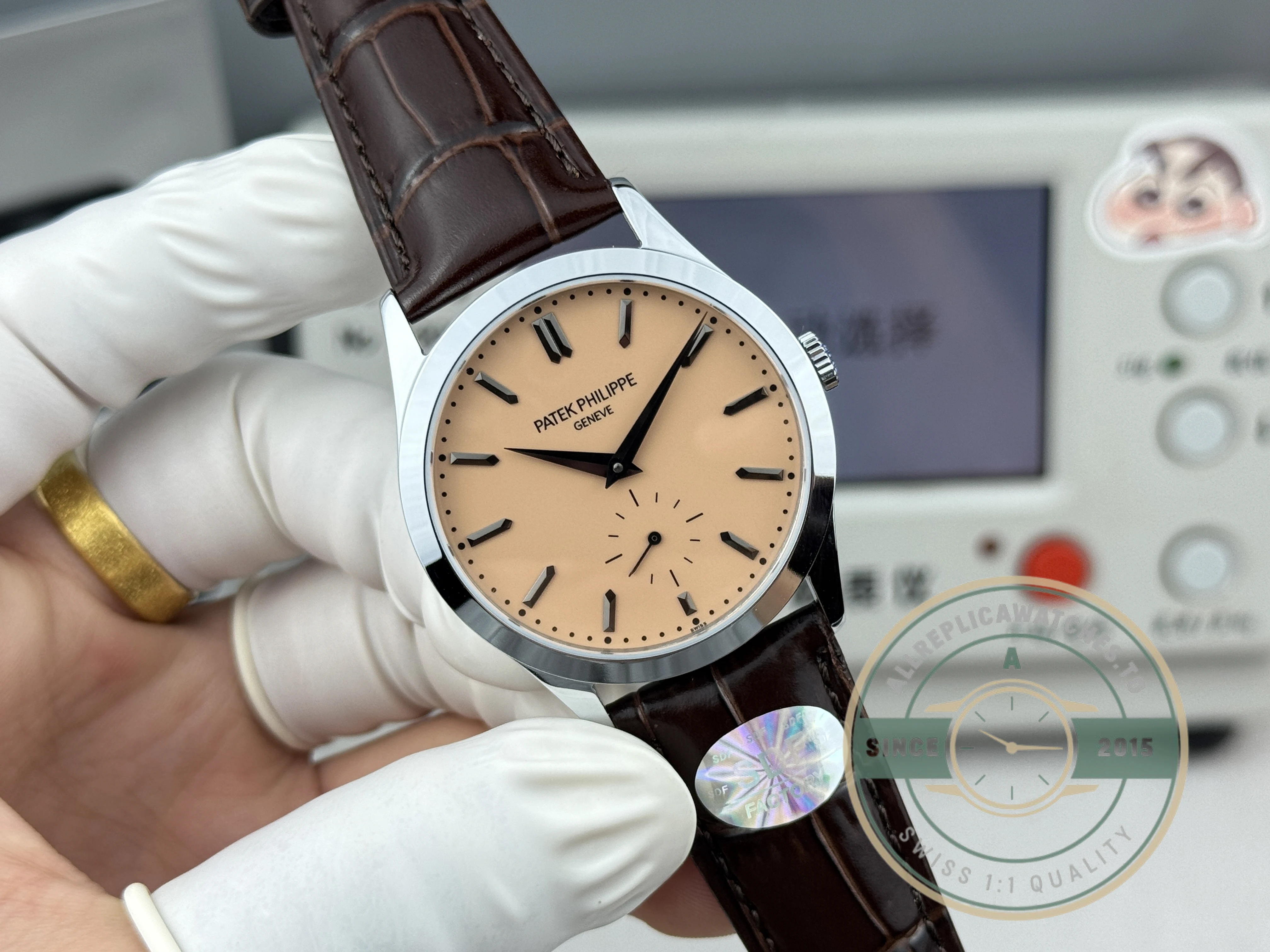 Swiss Replica Patek Philippe Calatrava 6196P-001 38mm Salmon Dial - Best Quality Replica Watch