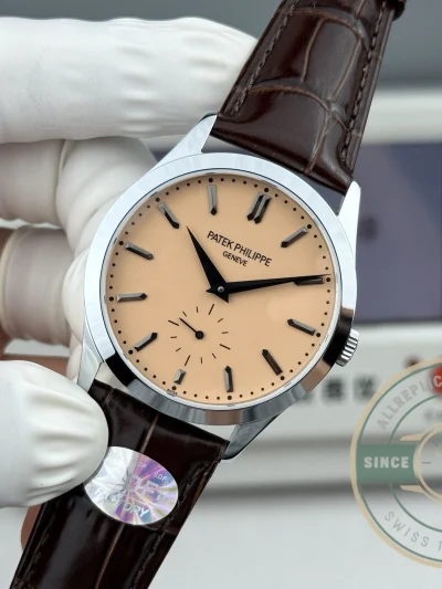 Swiss Replica Patek Philippe Calatrava 6196P-001 38mm Salmon Dial - Budget Luxury Replica Watch