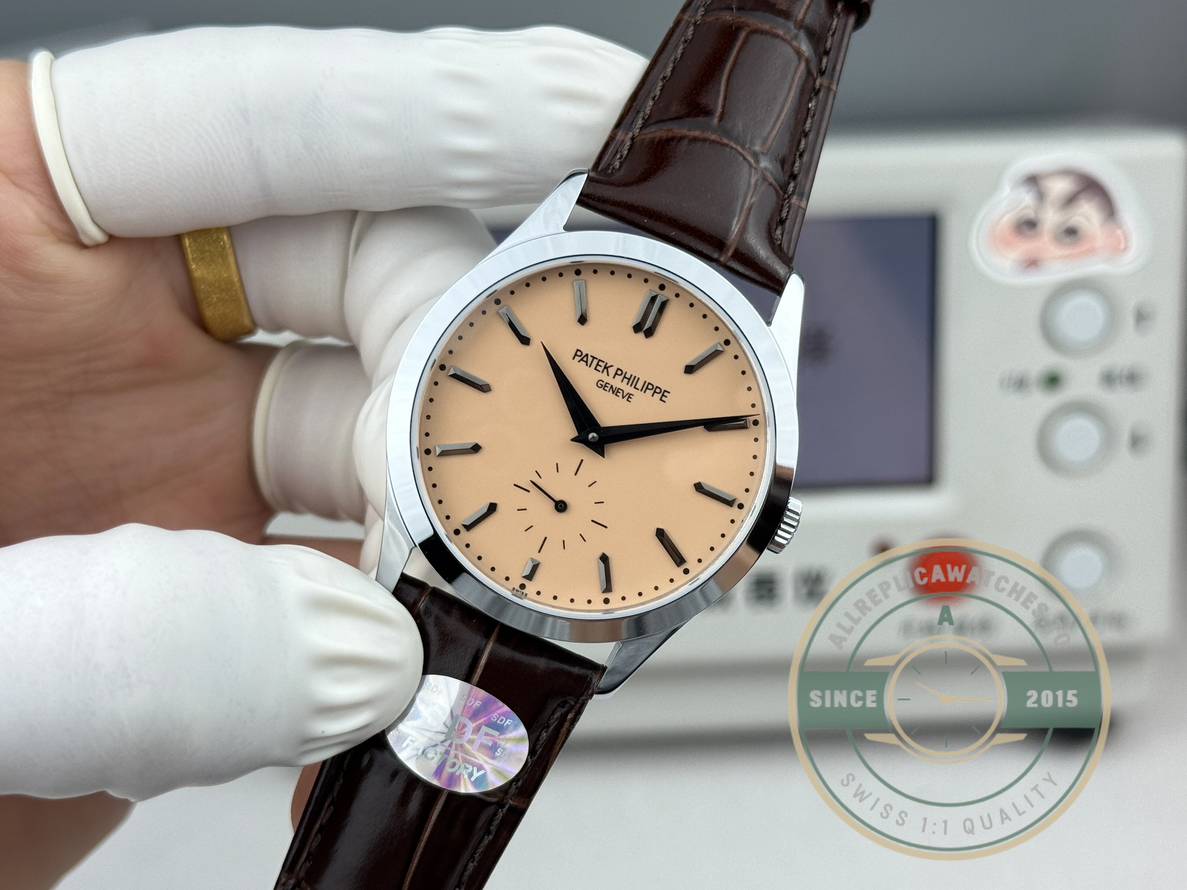 Swiss Replica Patek Philippe Calatrava 6196P-001 38mm Salmon Dial - Budget Luxury Replica Watch
