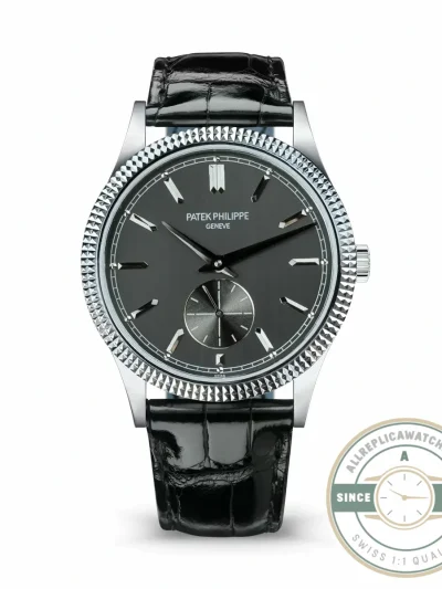 Swiss Replica Calatrava Patek 6119R-002 White Gold 39mm Black Dial - Budget Luxury Replica Watch