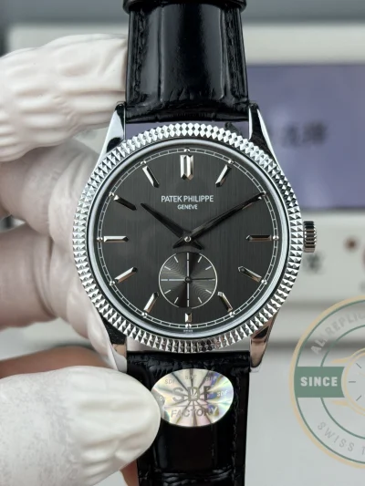Swiss Replica Calatrava Patek 6119R-002 White Gold 39mm Black Dial - Budget Luxury Replica Watch
