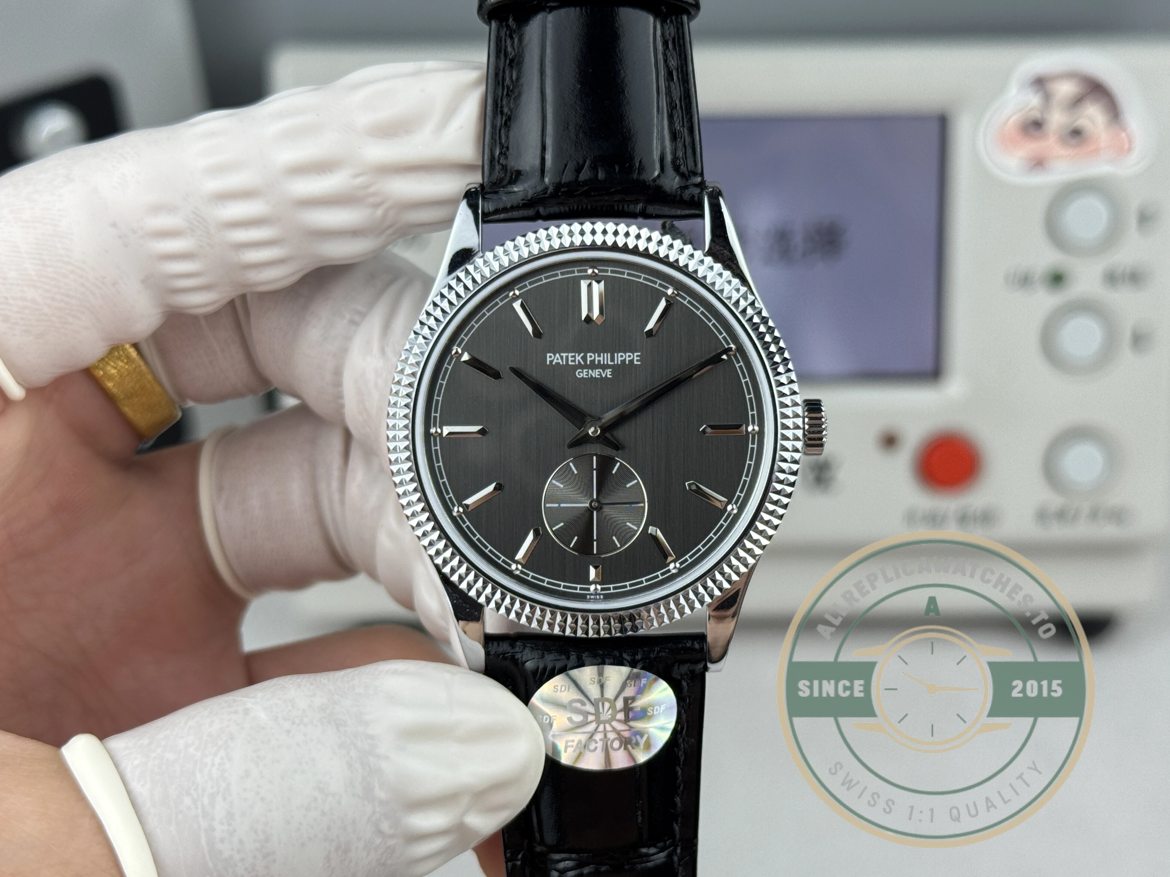 Swiss Replica Calatrava Patek 6119R-002 White Gold 39mm Black Dial - Budget Luxury Replica Watch