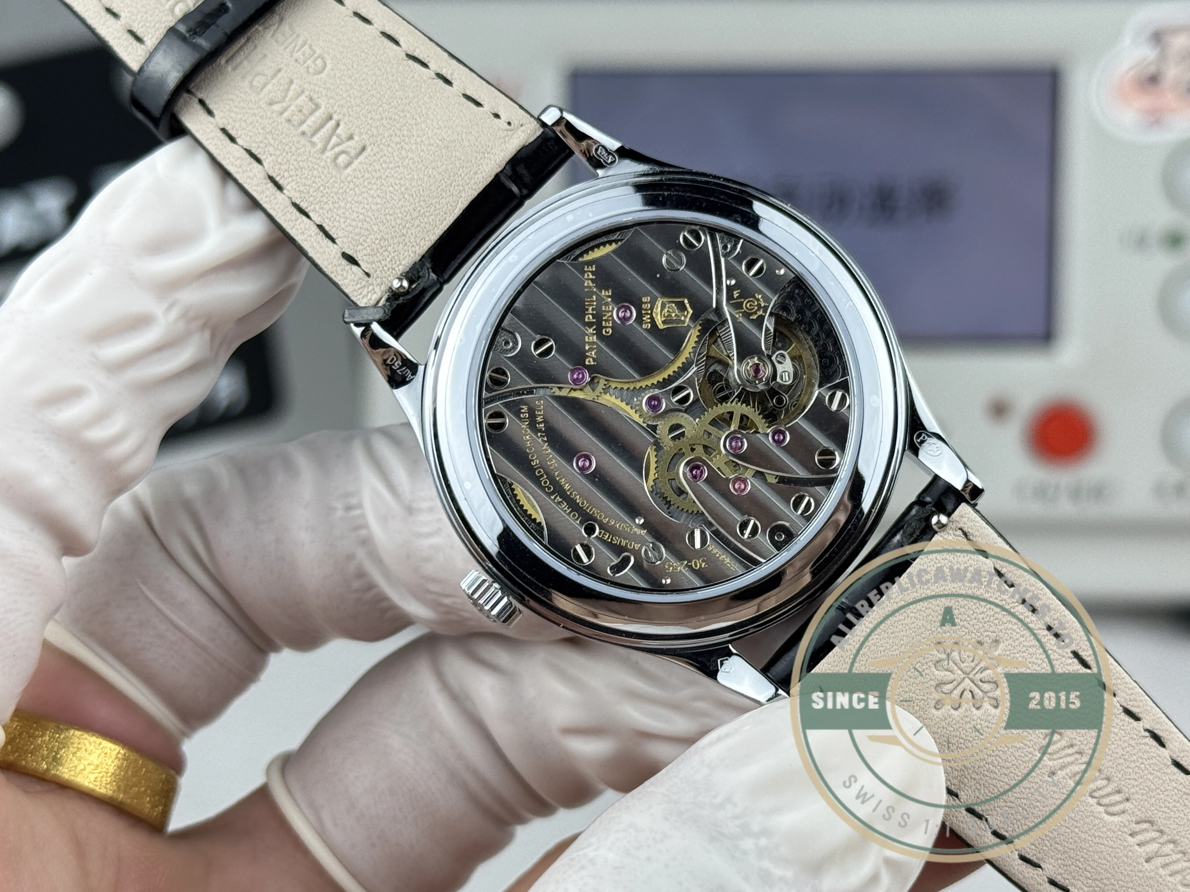 Swiss Replica Calatrava Patek 6119R-002 White Gold 39mm Black Dial - Swiss Movement Replica Watch