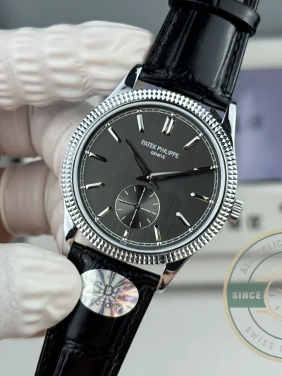 Swiss Replica Calatrava Patek 6119R-002 White Gold 39mm Black Dial - Top-Tier Swiss Replica Watch