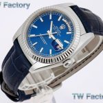 Full Super Clone Day-Date 40mm On leather Strap Collection - High-Grade Replica Watch