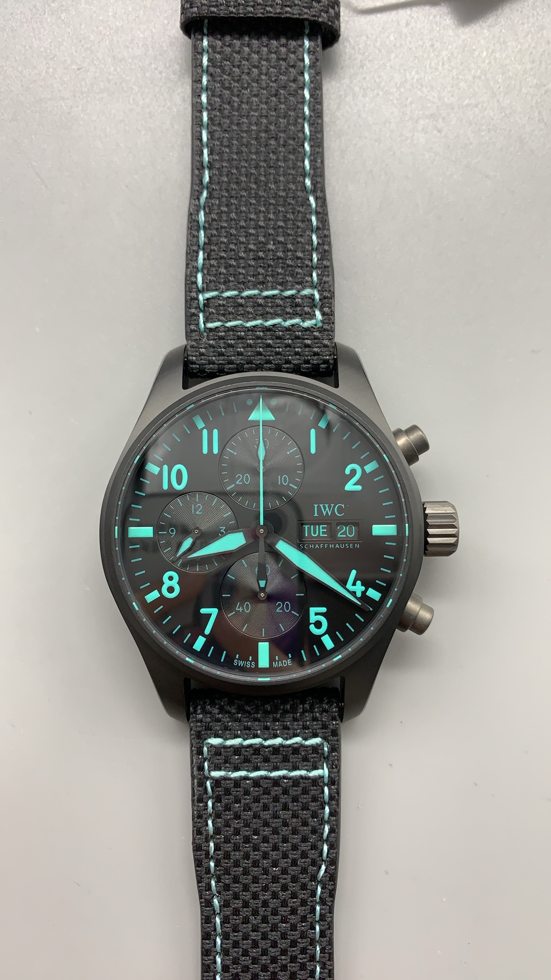 Under 100 grams on the wrist, among the lightest chronographs in the range