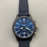 Blue calfskin strap matching the dial rather than contrasting with it