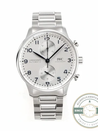 Clone IWC Portugieser Chronograph Silver Dial 41mm IW371617 - High-Grade Replica Watch