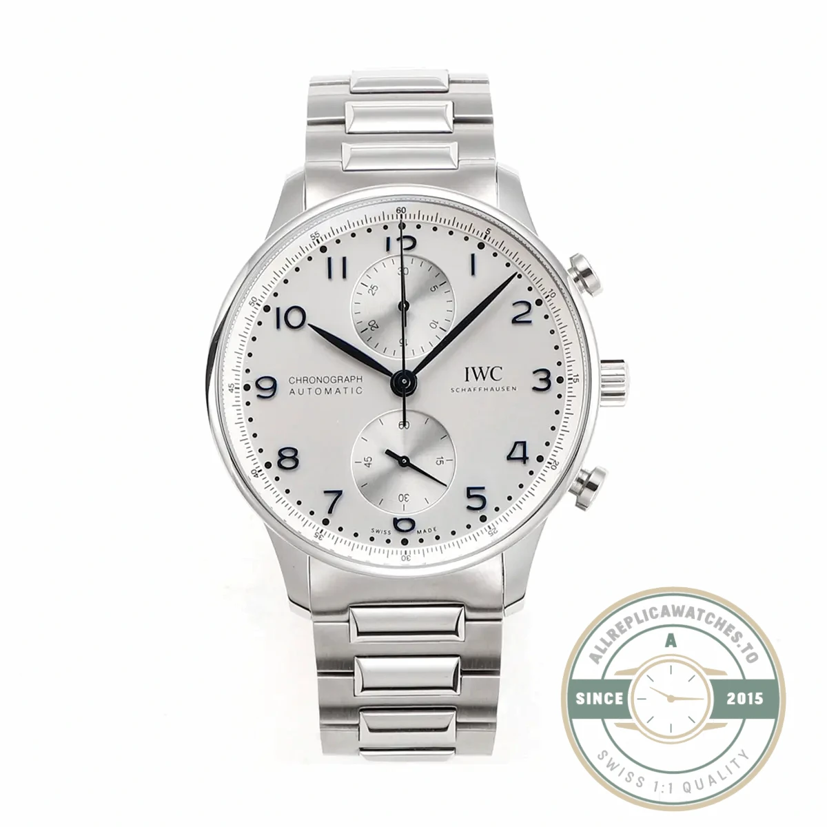 Clone IWC Portugieser Chronograph Silver Dial 41mm IW371617 - High-Grade Replica Watch