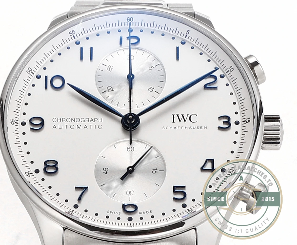 Clone IWC Portugieser Chronograph Silver Dial 41mm IW371617 - Best Quality Replica Watch