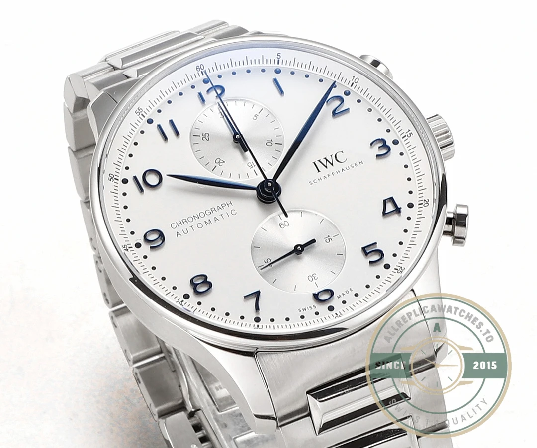 Clone IWC Portugieser Chronograph Silver Dial 41mm IW371617 - Premium Super Clone Watch