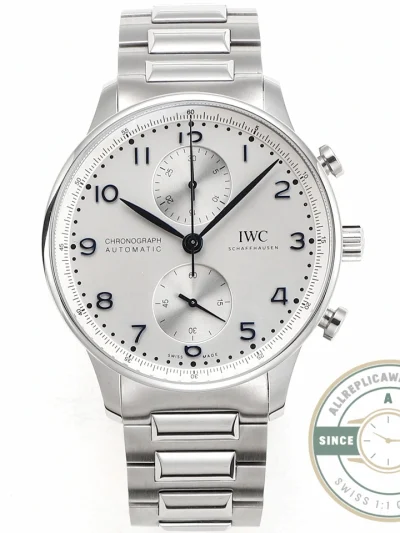 Clone IWC Portugieser Chronograph Silver Dial 41mm IW371617 - High-Grade Replica Watch