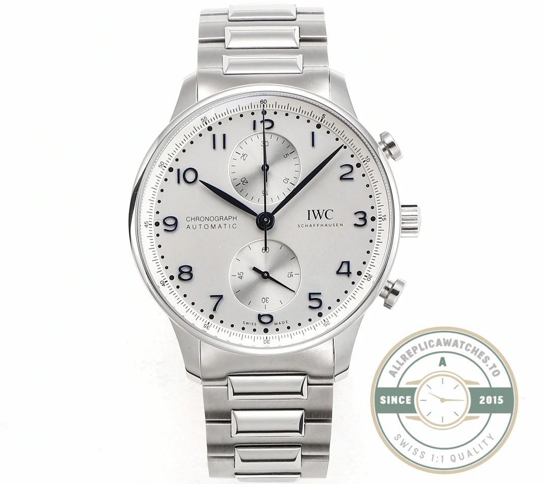 Clone IWC Portugieser Chronograph Silver Dial 41mm IW371617 - High-Grade Replica Watch