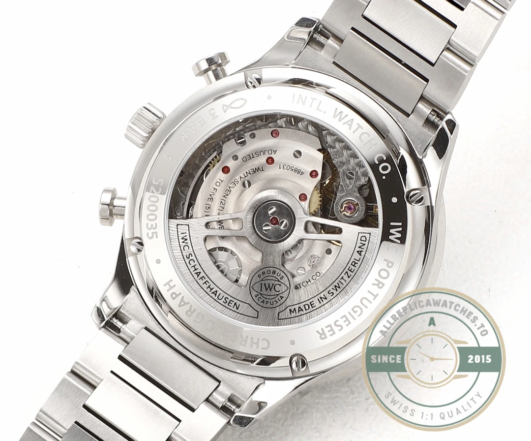 Clone IWC Portugieser Chronograph Silver Dial 41mm IW371617 - 1:1 Swiss Replica Watch