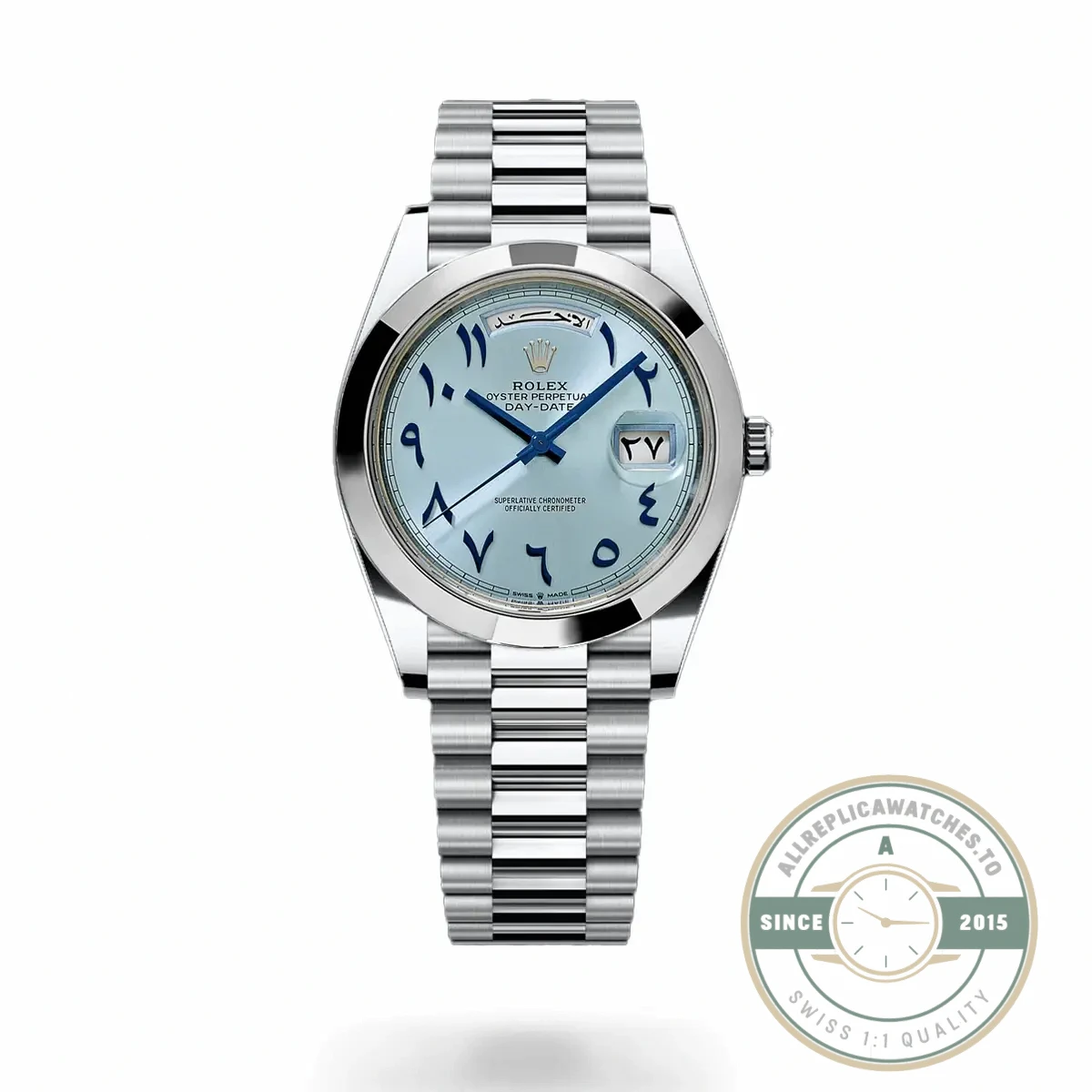Clone Rolex Day-Date 40mm Blue Arabic Dial 228206 - Swiss Movement Replica Watch