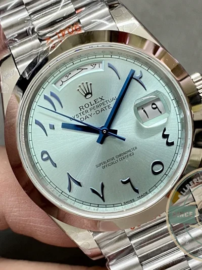 Clone Rolex Day-Date 40mm Blue Arabic Dial 228206 - High-Grade Replica Watch