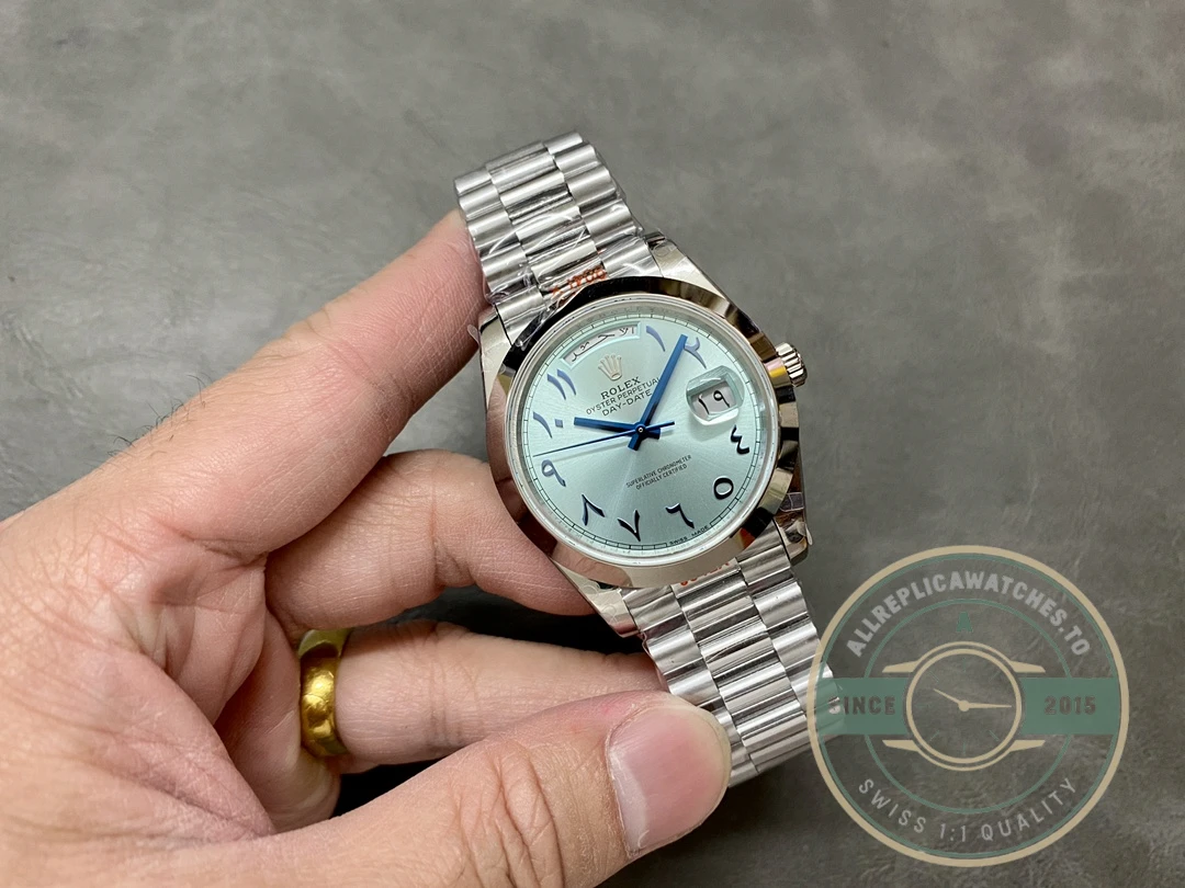 Clone Rolex Day-Date 40mm Blue Arabic Dial 228206 - Swiss-Made Clone Watch
