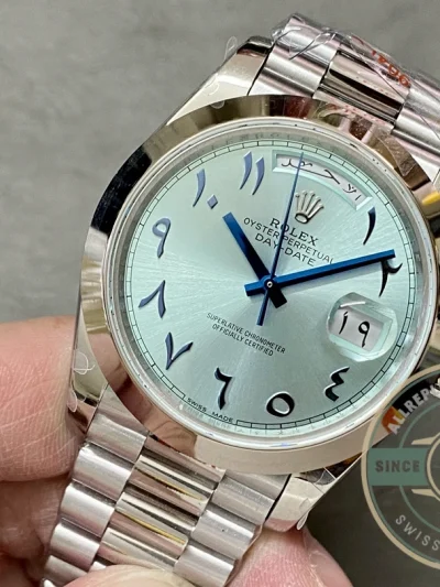 Clone Rolex Day-Date 40mm Blue Arabic Dial 228206 - Budget Luxury Replica Watch