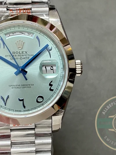 Clone Rolex Day-Date 40mm Blue Arabic Dial 228206 - 1:1 Swiss Replica Watch