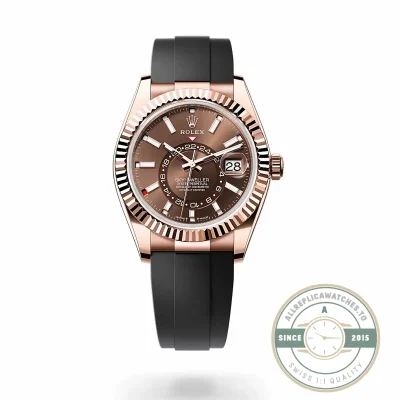 Clone Rolex Sky-Dweller Oyster 42 mm Everose gold M336235 - 1:1 Swiss Replica Watch