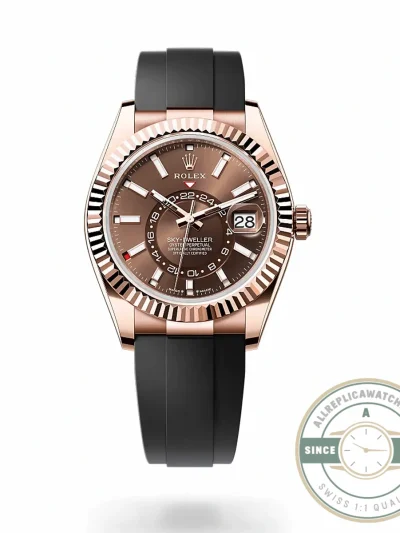 Clone Rolex Sky-Dweller Oyster 42 mm Everose gold M336235 - 1:1 Swiss Replica Watch