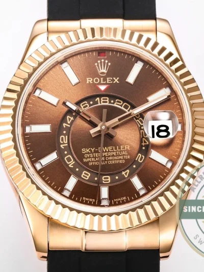Clone Rolex Sky-Dweller Oyster 42 mm Everose gold M336235 - Factory Super Clone Watch