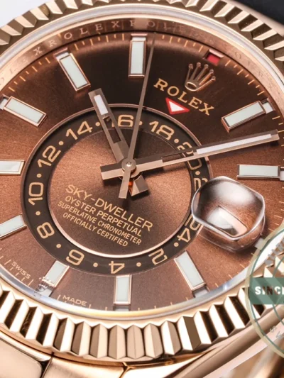 Clone Rolex Sky-Dweller Oyster 42 mm Everose gold M336235 - Budget Luxury Replica Watch
