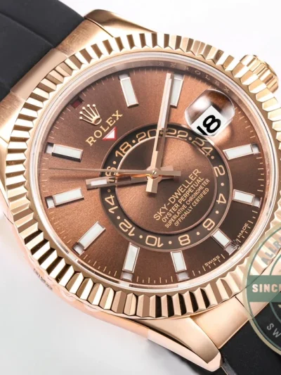 Clone Rolex Sky-Dweller Oyster 42 mm Everose gold M336235 - Luxury Replica Watch