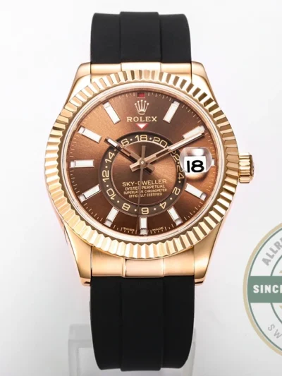 Clone Rolex Sky-Dweller Oyster 42 mm Everose gold M336235 - Affordable Super Clone Watch