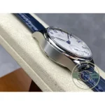 An 18K white gold case, roughly 60% denser than steel on the wrist