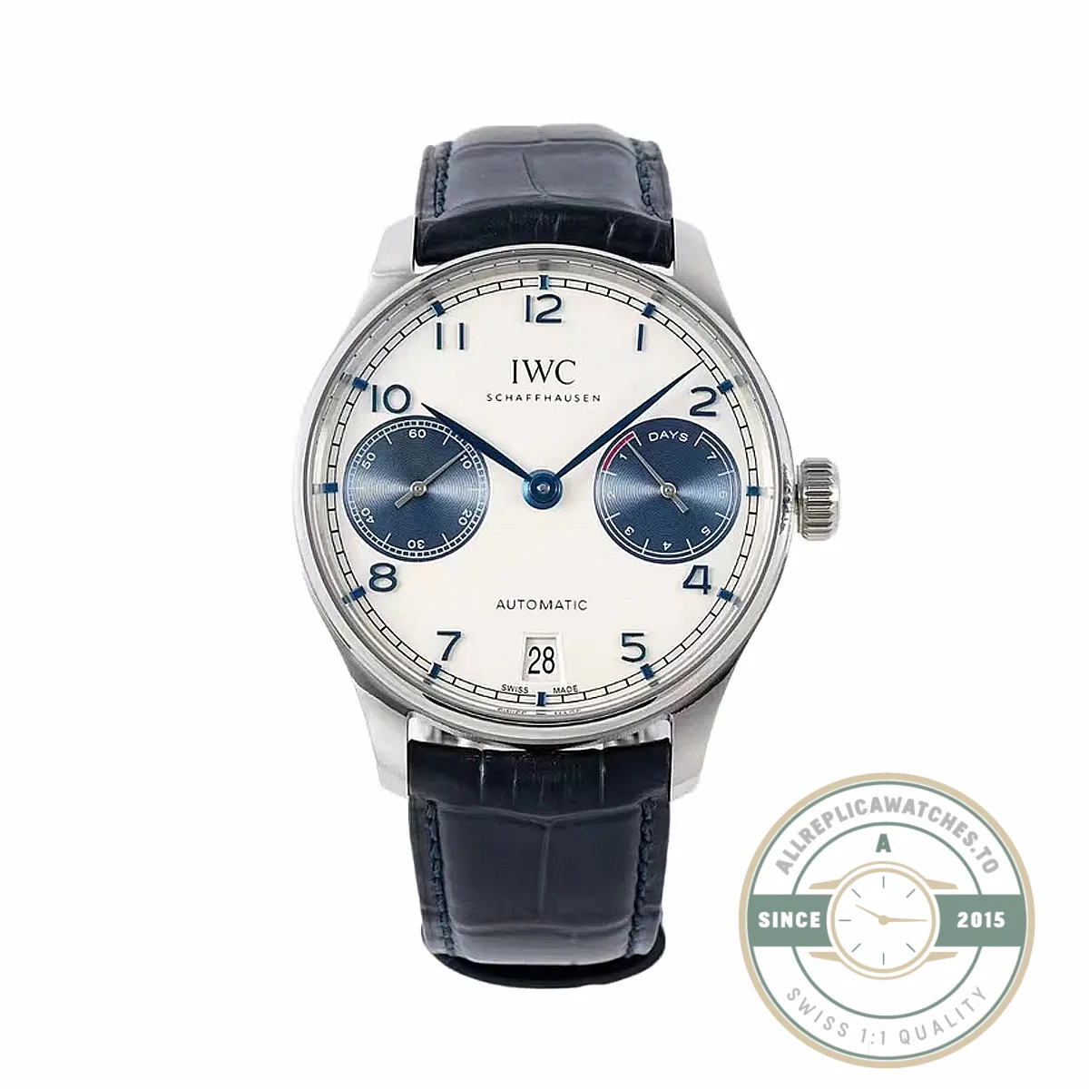 Replica IWC Schaffhausen Blue Subdials 42.3mm IW500715 - Budget Luxury Replica Watch