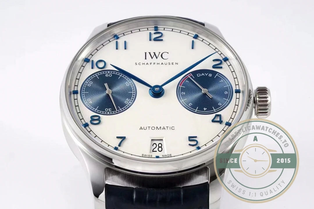 Replica IWC Schaffhausen Blue Subdials 42.3mm IW500715 - Budget Luxury Replica Watch