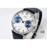 Blue alligator leather ties the strap back to the subdial accent