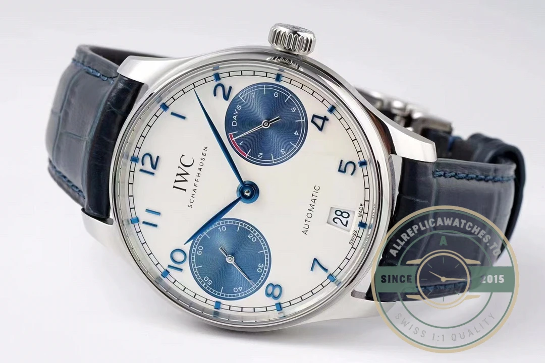 Replica IWC Schaffhausen Blue Subdials 42.3mm IW500715 - Budget Luxury Replica Watch