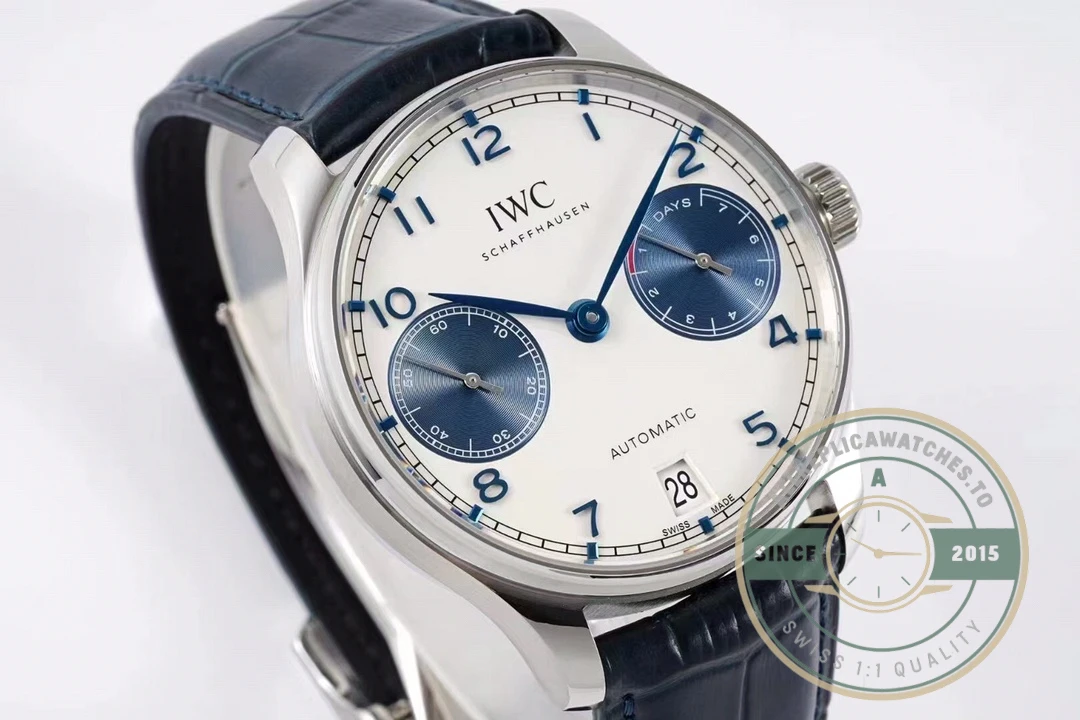 Replica IWC Schaffhausen Blue Subdials 42.3mm IW500715 - Affordable Luxury Replica Timepiece
