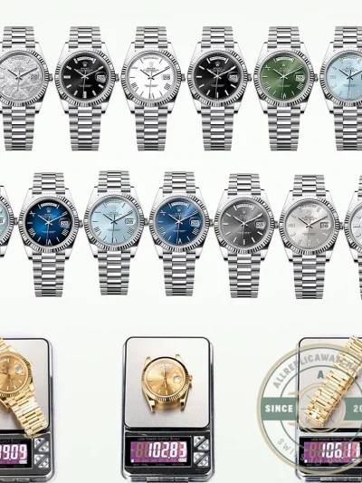 Full Super Clone Day-Date 40mm PlatinumWhite Gold Collection - Luxury Replica Watch