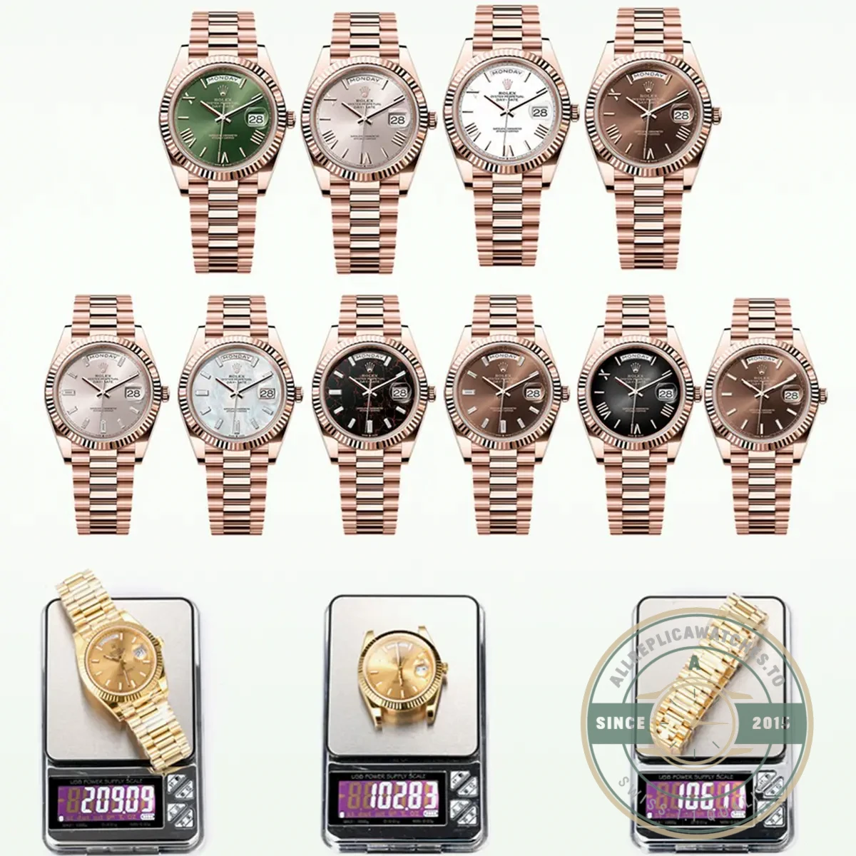 Full Super Clone Day-Date Rose Gold 40mm Collection - Factory Super Clone Watch