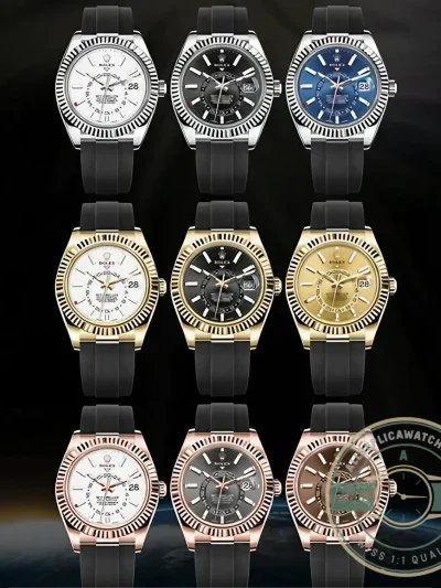 Full Super Clone Sky-Dweller 42mm On Rubber Strap Collection - 1:1 Swiss Replica Watch